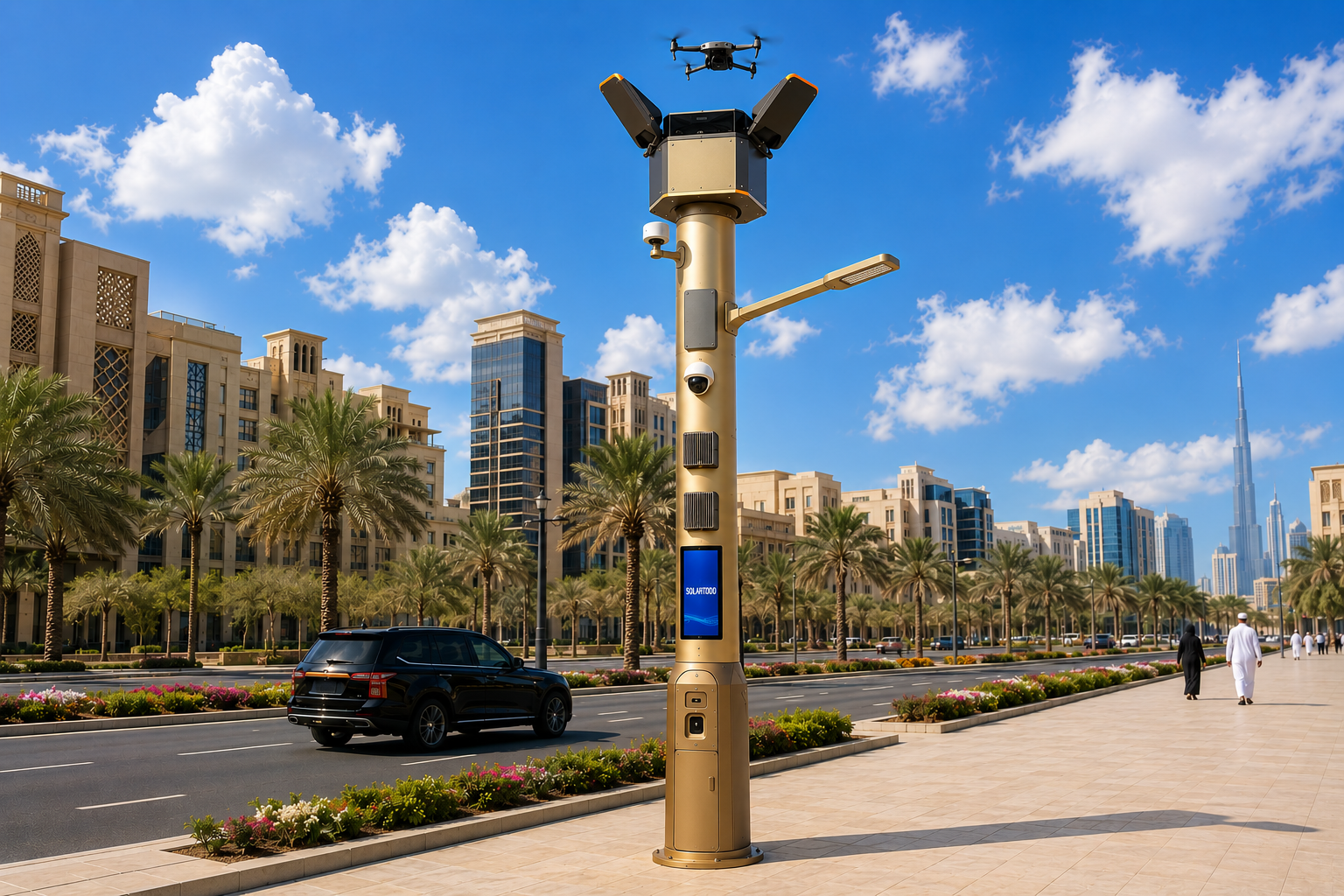 Sky Hub drone-docking smart pole