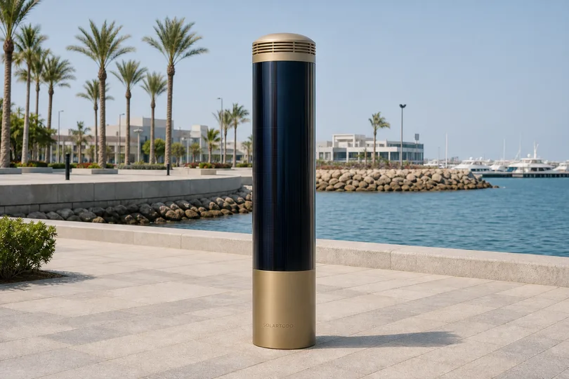 SOLARTODO solar physical AI city edge node — product render