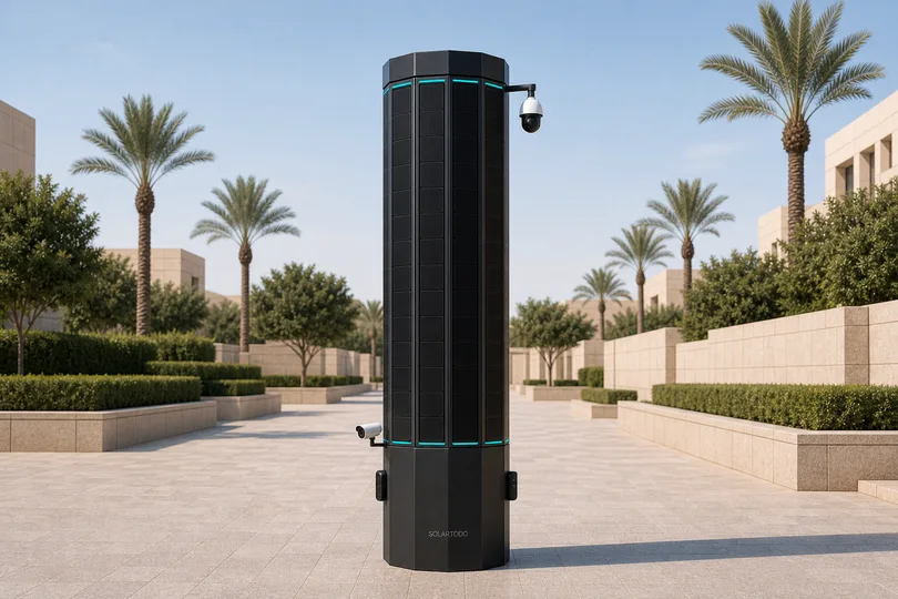 SOLARTODO solar physical AI city edge node — product render