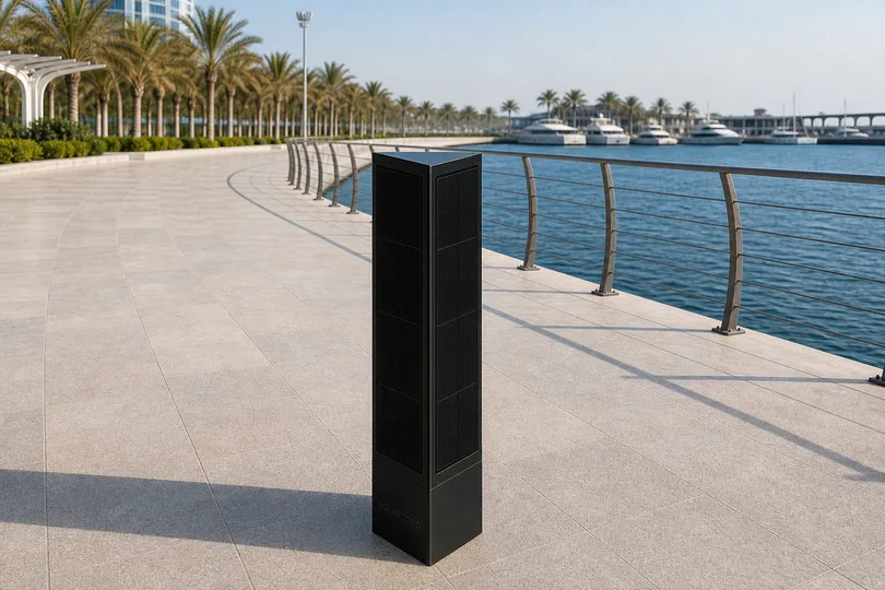 SOLARTODO solar physical AI city edge node — product render